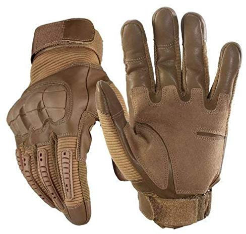 Tactical Gloves-Indestructible, Warm, Waterproof, Full Finger Finger Hard Knuckle Gloves for Hunting, Shooting, Motorcycle, Cycling, Hiking, Lumbering Heavy Industry M Khaki