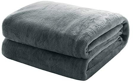 Mixibaby Kuscheldecke Flauschige extra weich & warm Wohndecke Flanell Fleecedecke, Falten beständig/Anti-verfärben als Sofadecke oder Bettüberwurf, Größe:240 cm x 270 cm, Farbe:Antrazit
