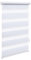 OBdeco Doppelrollo Duo Rollo Klemmfix ohne Bohren B70cm x H130cm(Stoffbreite 66 cm) Weiß für Fenster lichtdurchlässig und verdunkelnd