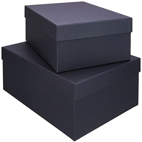 Rössler Papier 13491453700 - S.O.H.O. Boxline 2er Kartonage, rechteckig, Schwarz