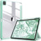 FINTIE Custodia per iPad Pro 12.9 (6a Generazione 2022) - [Built-in Pencil Holder] Antiurto Sottile Case Posteriore Trasparente Cover per iPad Pro 12.9 2021/2020/2018, Verde Chiaro