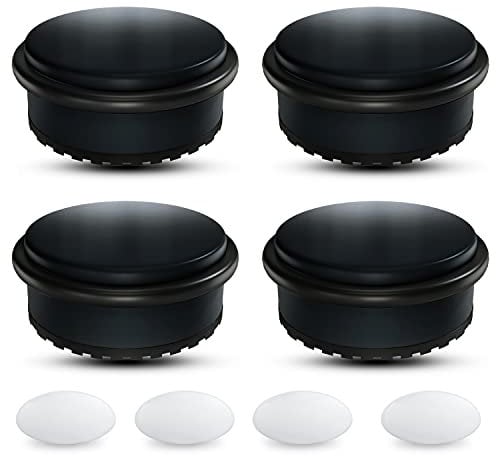 SilverRack® Türstopper Edelstahl Schwarz [4 Stück] + 4 extra Wand Türstopper - Premium Tür Stopper ohne Bohren 1,1kg - Schwerer Türstopper Boden - 10x4,5cm Door Stopper