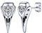 FaithHeart Silber Raven Skull Ohrstecker Vintag Retro Vogelschädel Ohrring mit Keltischer Knot Viking Raven Amulett mit Geschenkebox für Damen Herren