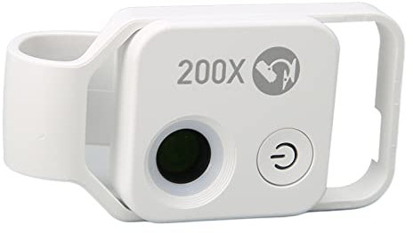 CCYLEZ 200X Telefonmikroskop, Taschenmikroskop mit CPL-Objektiv und Universal-Telefonmikroskopclip, Zoom-HD-Mikroskop für Tablets(Weiß)