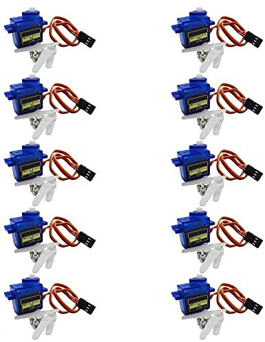 Fasizi Lot de 10 mini servomoteurs SG90 à engrenage analogique 9 g pour avion RC hélicoptère