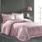 Elart Tagesdecke 240x260 cm und 50x70 cm 2 Kissenbezüge | Bettdecke, Bettüberwurf, Tagesdecken | Jacquard-Chenille-Stoff Wohndecke weich und Modern | Rosa