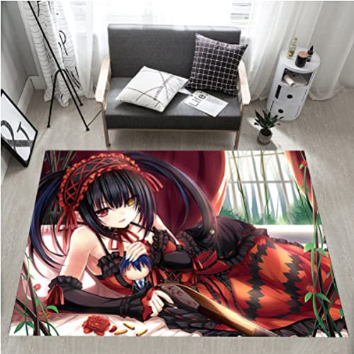 FTMGGDG Dating-Kampfteppich, Tokisaki Kurumi Anime Teppich, Wohnzimmer Nachttisch Matte 160x230cm