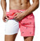 Arcweg Short de Bain pour Homme 2 en 1 avec Boxer doublé pour Homme avec Doublure de Compression Short de Plage à séchage Rapide Flamant L(EU)