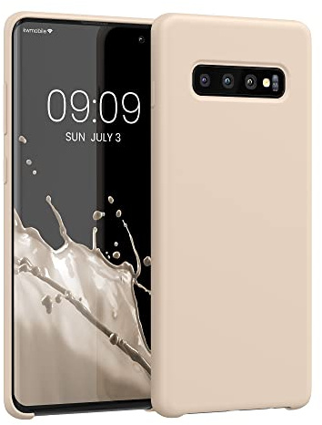 kwmobile Handyhülle für Samsung Galaxy S10 Plus / S10+ Hülle - Case Silikon - Kabelloses Laden - Schutzhülle Cover in Zuckerguss