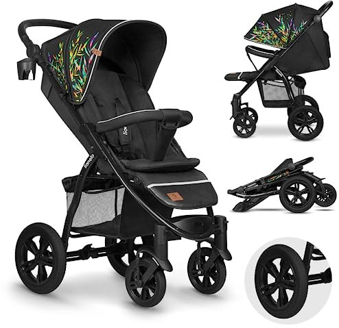 LIONELO Annet Buggy bis 22 kg mit Liegefunktion, Kinderwagen klein zusammenklappbar mit Zubehör, Eva-Schaum-Räder, Moskitonetz, Fußdecke Getränkehalter, Korb (Dreamin, Tour)
