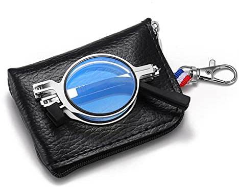 ZUKKY Faltbare Lesebrille for Männer Frauen Blaulichtblockierung mit Schlüsselanhänger Taschen runder Rahmen tragbare Taschenleser AM01 (Color : Silver, Size : 3.5X)