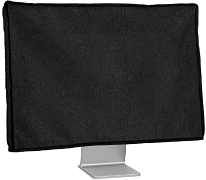 kwmobile Housse écran Ordinateur Compatible avec 27-28 Moniteur - Protection d'écran PC Moniteur en Lin - Noir