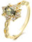 Bellitia Jewelry Bague Vintage en Argent Sterling 925 Plaqué Or avec Pierre de Naissance pour Elle, Anneau Péridot Vert CZ Ring Bague de Fiançailles pour Femme
