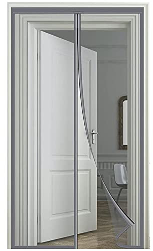 Zanzariera Magnetica 95 x 225 cm Anti Zanzare Magnetico Chiusura Automatica con Calamita telaio completo nastro magico Porte Scorrevoli Garage Finestra - Grigio