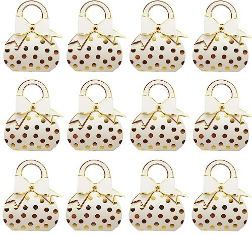 Hochzeit Geschenkbox 50 Stück Geschenkbox Gastgeschenk Kartonage klein Süßigkeiten Kartons Bonboniere Kasten Gastgeschenke Schachtel für Tischdeko, Hochzeit Taufe Party Geburtstag (Beige)