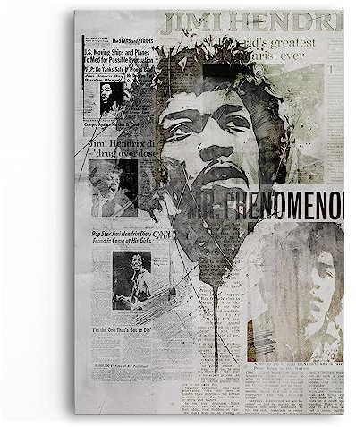 Paul Sinus Jimi Hendrix Musiklegende Rockstar Porträt Newspaper Art