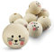 Netuno 8 Stück Holzperlen mit Gesicht smiling cat face 30 mm Holz-Kugeln mit Loch für Makramee Schmuck basteln Deko-Perlen Holz Schmuckperlen Bastelholzperlen große Löcher Holzkugeln mit Bohrung