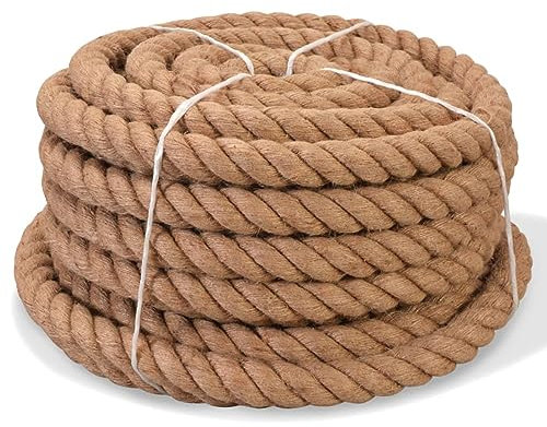 ARKEM Corda Juta Naturale, Spago per Giardinaggio, Artigianato, Fai da Te, Decorazione e Legature Confezioni Regalo,Corda in Juta 100% 20 mm 50 m