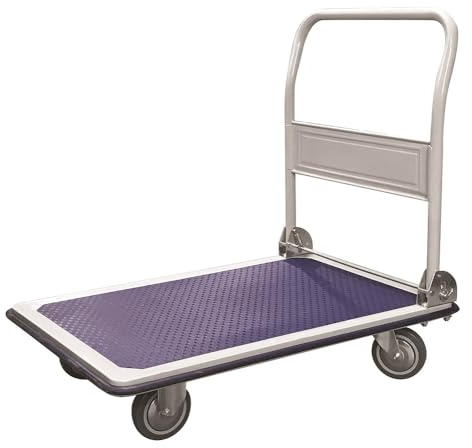 Wonday Faltbarer Bollerwagen, 300 kg, Maße aufgeklappt, 91 x 86 x 61 cm, Grau/Blau