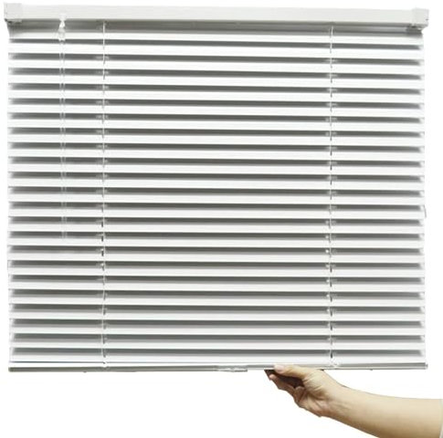 Balcor Cordless Light Filtering Mini Blinds for Windows, Horizontal Vinyl Window Blinds, Inside or Outside Mount 1” (28 W x 48 H)