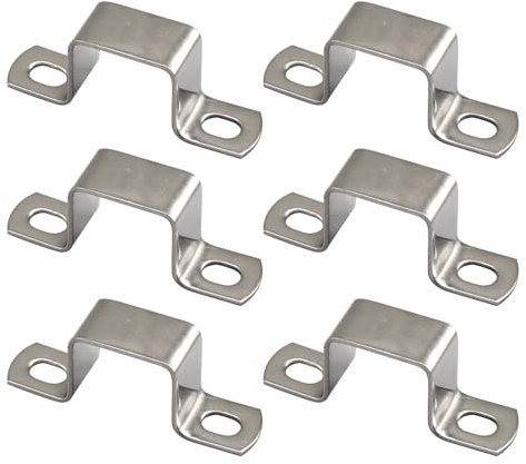 Abrazadera de tubo cuadrada de acero inoxidable 304 en forma de U, de 45 x 45 mm, 6 unidades