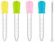 Pipetas de Silicona, 4 Piezas 5ml Goteros Líquidos con 1 Cepillo de Limpieza, Silicona y Plástico Pipetas Cuentagotas, Dispensador de Líquido, para Moldes de Caramelo, Science Experimentos