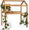 dobar® Rankturm-Aufsatz für Tomaten und Erdbeeren mit Ablage - Rankturm Holz für Hochbeet Kubus 2.0-74 x 54 x 89 cm - Braun