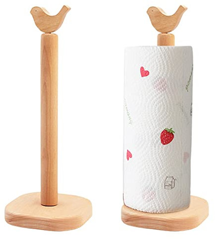 Porte Rouleau Essuie Tout sur Pied, Porte-Rouleau D'essuie-Tout De Cuisine en Bois, Porte-Serviettes en Papier De Cuisine (1 Pièce)