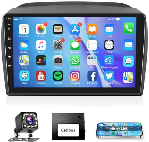 Podofo Autoradio für FIAT Doblo 2010-2015/Opel Combo 2011-2018, 9 Touchscreen Android Radio mit Mirror Link, Bluetooth/GPS/WiFi/FM/RDS/SWC/USB+Rückfahrkamera
