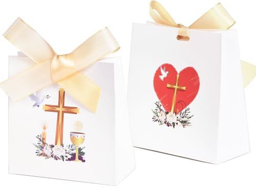 Schachteln für Gastgeschenke zur Erstkommunion, Konfirmation, zur Herstellung Ihrer eigenen Bonbons oder für Konfektschachteln, Geschenkboxen, Tischkarten, Dekoration für Kommunion, Konfirmation (50