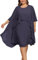 Hanna Nikole Damen Übergröße Chiffon A-Linie Abendkleid für Hochzeit Elegant Cocktailkleid Damen Glitzer Rundhals für Pailletten Kleider Damen Knielang Charcoal Grey 54