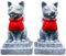 Muteitt 2 Stück Japanische Inari-schrein-heilige Füchse-miniaturstatue Kitsune-kuchenaufsatz, Feengarten-Figuren, Schrein-figurenmodelle
