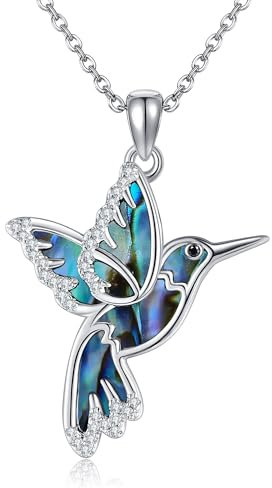 ONEFINITY Kolibri Halsketten 925er Sterlingsilber Kolibri Anhänger Halskette Mit Abalone Muschel Kolibri Schmuck Für Frauen