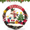 Weihnachtskranz Geflochten, Türkranz Welcome für Weihnachten, Türschild Frohe Weihnachten aus Holz für Tür, Fenster oder Wand, 24 cm