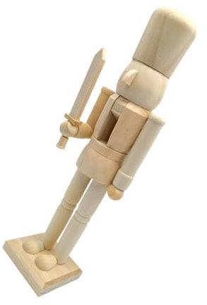 BUGUUYO Diy Wooden Nutcracker Ornament Unfinished Christmas Decor for Boys and Girls Paint by Numbers