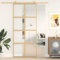 IKAYAA Puerta Corrediza 90 x 205 cm Puerta Corredera de Deslizante de Cristal Seguridad Puertas Interior Cristal para Sala de Estar Salón Oficina, Dorado(Se excluyen guia Puerta corredera