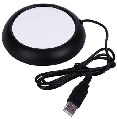 Glomora USB-Tasse mit Holzmaserung, wärmer, wärmende Getränketassenmatte, hält die Temperatur des Tees, damit Ihr Winter Immer warm ist, geeignet für Weihnachten, Thanksgiving, (Matte Black)