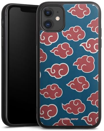 Holz Case kompatibel mit Apple iPhone 11 Walnuss Handyhülle Echtholz Hülle Naruto Shippuden Offizielles Lizenzprodukt Akatsuki