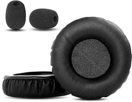 HTINDUSTRY Cojín de Repuesto para Almohadillas Compatible con Logitech PC Auriculares 960 USB Almohadillas con Cuero proteico más Suave/Espuma viscoelástica