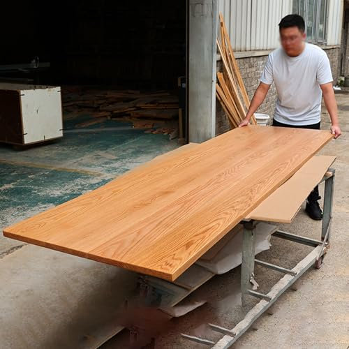 WLCGYD 1'' Thick Wood Slabs for Table Top, Rectangular Workbench Top For Adjustable Sit and Stand Computer Desk Frame, Home/Office/Sewing Studio Counter Tops - Light Oak(L-130cm/51.2'',W-18''/45.7cm)