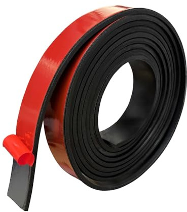 QQdou Rubber Strips with Adhesive Backing, 25mm(W) x3mm(T) x3m(L) Solid Rubber Seal Neoprene Rubber Tape Roll, for DIY Gaskets, Pads, Crafts Protection, Warehouse Flooring, Seal Floor Covering