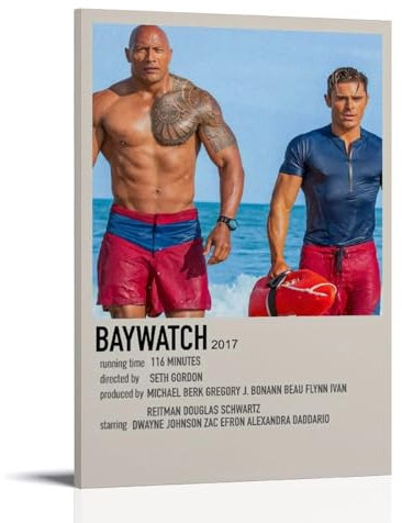 Baywatch Poster, Wandkunst, ästhetisches Cover-Poster, Design, Gemälde für Schlafzimmer, Wandkunst, Poster, 20 x 30 cm, Rahmenstil