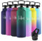 Motswedi Gourde Isotherme, 0.5L Anti-Fuite, Gourde Paille, Poignée de Transport, Bouteille Isotherme, Anti-Fuite, Gourde Inox, Gourde pour Sport, Gym, Voyage, Camping, Vert Foncé & Bleu Foncé
