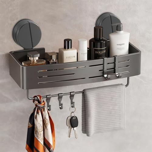 OTCOY Saugnapf Ohne Bohren Duschablage, Abnehmbare und Rostfreie Badezimmer Organizer mit Großer Kapazität, Duschkorb Badregal für Duschen Küche Badezimmer Organizer Caddy Aufbewahrung