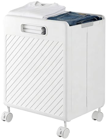 Rollbarer Wäschekorb | Behälter mit großem Fassungsvermögen | Wäschekorb faltbar für Kleidung – für Badezimmer, Schlafzimmer, Küche, Wohnzimmer, Kinderzimmer, Outdoor, Camping