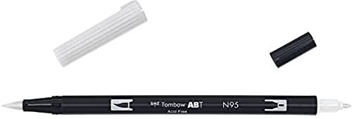 Tombow ABT Dual Brush Pen, ABT-N95-1P, Stift mit zwei Spitzen, perfekt fürs Hand Lettering und Bullet Journal, wasservermalbar, cool gray 1