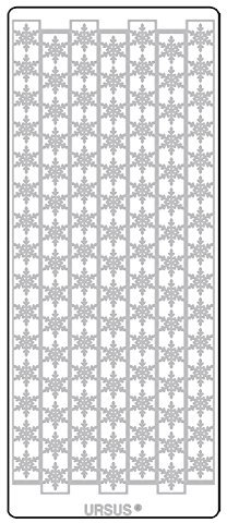 Ursus 593100130 - Kreativ Sticker Bordüre Schneeflocke, silber, 5 Stickerbögen, selbstklebend, leicht abziehbar, ideal für Kartengestaltung, Scrapbooking und Dekorieren von Geschenken