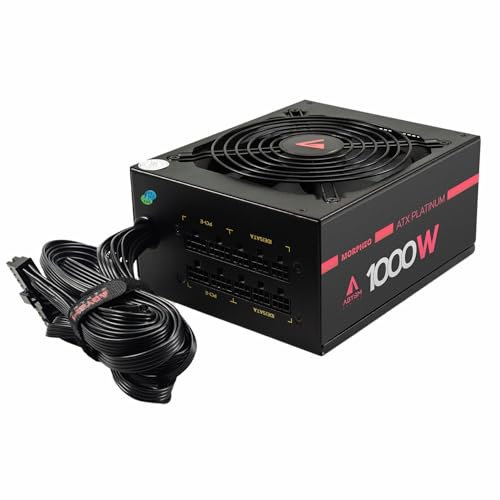 ABYSM Gaming Fuente de Alimentación ATX MORPHEO 1000W 80 Plus Platinum Semi Modular 92% Eficiencia,Condensadodes Japoneses