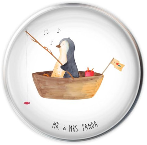 Mr. & Mrs. Panda Waschbecken Stöpsel Pinguin Angelboot - Geschenk, optimistisch, Abfluss, Ablaufgarnitur, Leben, genießen, Lebenslust, Angeln, zubehör