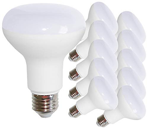 NCC-Licht 10 x LED Leuchtmittel Reflektor R80 12 Watt = 75 Watt E27 matt warmweiß 2700K flood 120°